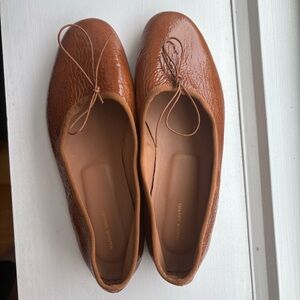 Mansur Gavriel Caramel Naplak Dream Ballerina Patent Ballet Flats